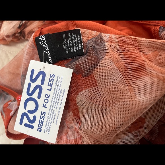 Copper color, flower print, long dress. - Picture 10 of 14